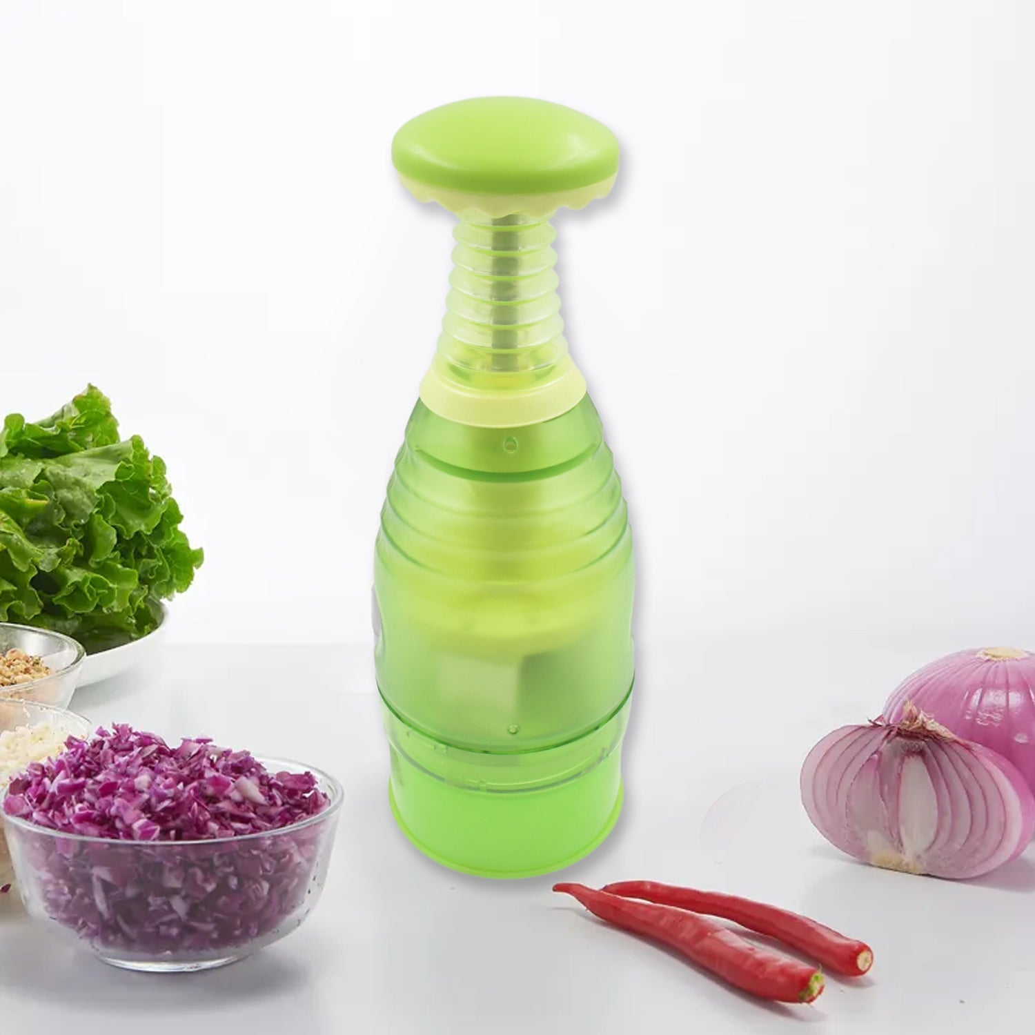 5845 Food Chopper, Easy to Clean Manual Hand Chopper Dicer, Slap Press Chopper Mincer for Vegetables Onions Garlic Nuts Salads 5845 Food Chopper, Easy to Clean Manual Hand Chopper Dicer, Slap Press Chopper Mincer for Vegetables Onions Garlic Nuts Salads